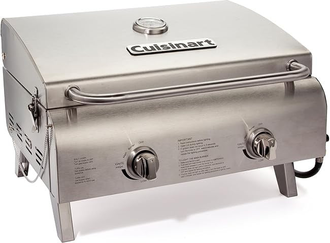 Cuisinart - Chef’S Style 2 Burner Stainless Steel Professional Tabletop Gas Grill - CGG-306-C