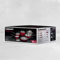 Cuisinart - Classic Collection Stainless Steel Metallic Red Cookware, Pack of 10 - CSS-10MRC