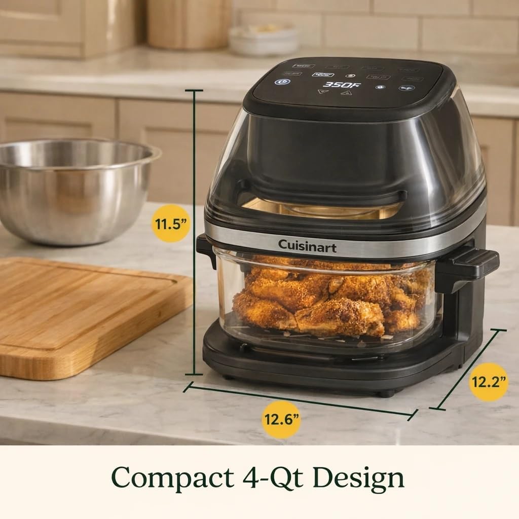 Cuisinart - ClearView 4 Qt Glass Basket Air Fryer - AFC-4C