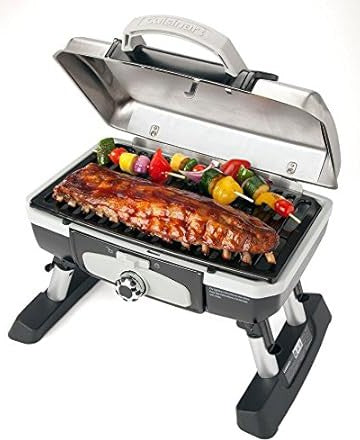 Cuisinart - Silver Petite Gourmet Portable Tabletop Gas Grill - CCG-180TS-C