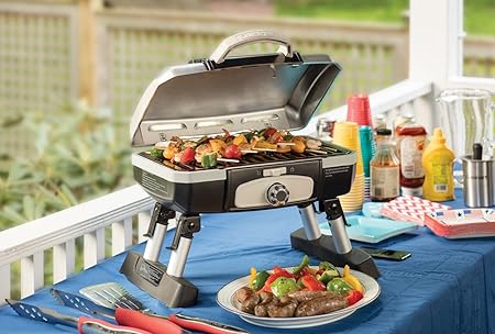 Cuisinart - Silver Petite Gourmet Portable Tabletop Gas Grill - CCG-180TS-C
