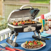 Cuisinart - Silver Petite Gourmet Portable Tabletop Gas Grill - CCG-180TS-C