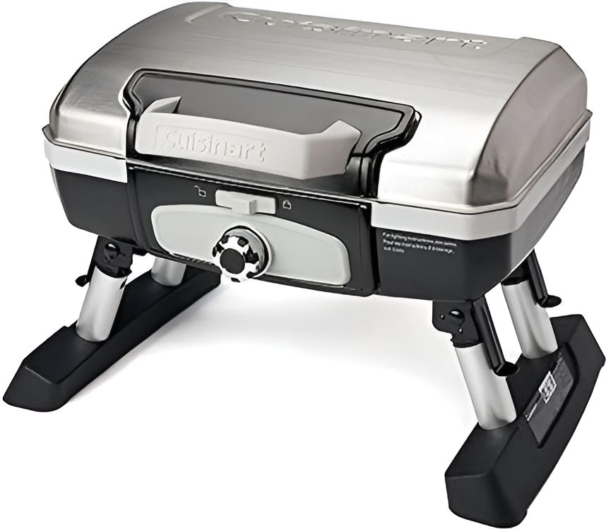 Cuisinart - Silver Petite Gourmet Portable Tabletop Gas Grill - CCG-180TS-C