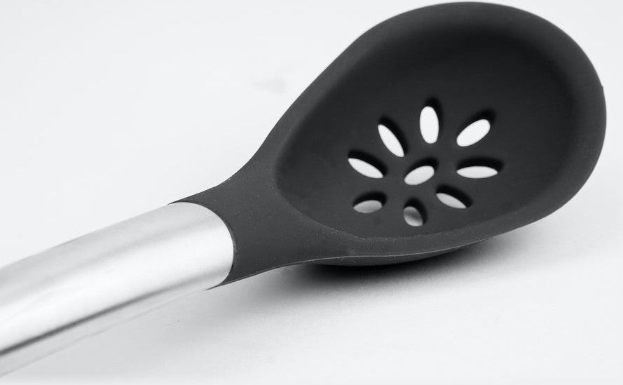 Cuisipro - 12" Black Silicone Slotted Spoon (30.5 cm) - 711250802
