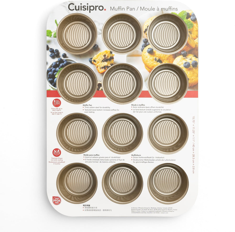 Cuisipro - 12-Cup Carbon Steel Muffin Pan - 746272