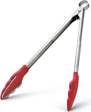 Cuisipro - 12" Red Silicone Tongs with Teeth (30.5 cm) - 74717805
