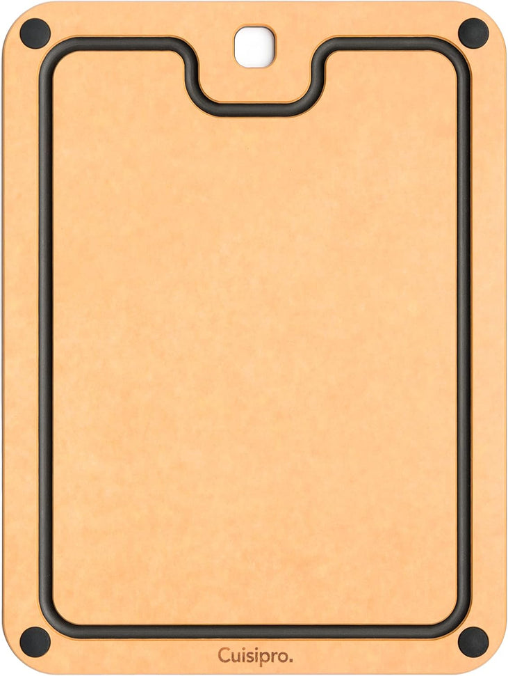 Cuisipro - 12" x 9" Natural/Slate Fibre Wood Silicone Feet Cutting Board - 74791700