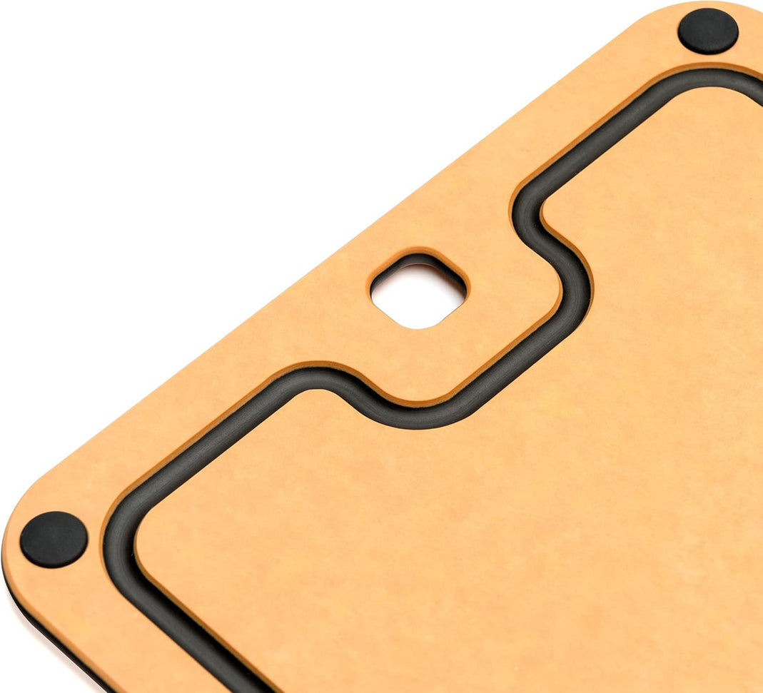 Cuisipro - 12" x 9" Natural/Slate Fibre Wood Silicone Feet Cutting Board - 74791700