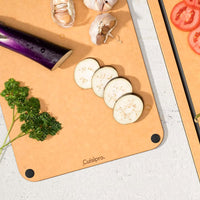 Cuisipro - 12" x 9" Natural/Slate Fibre Wood Silicone Feet Cutting Board - 74791700