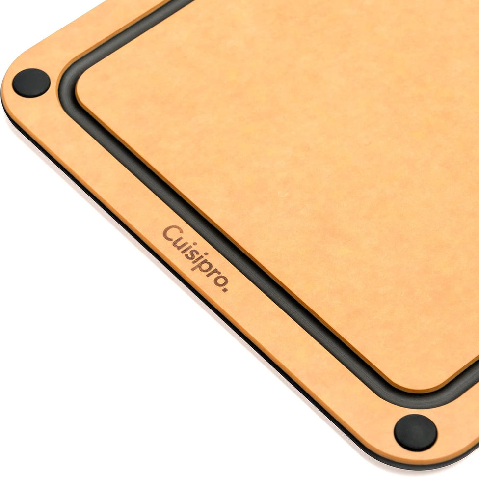 Cuisipro - 12" x 9" Natural/Slate Fibre Wood Silicone Feet Cutting Board - 74791700