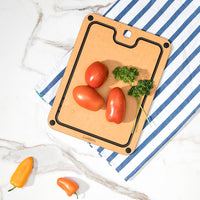 Cuisipro - 12" x 9" Natural/Slate Fibre Wood Silicone Feet Cutting Board - 74791700