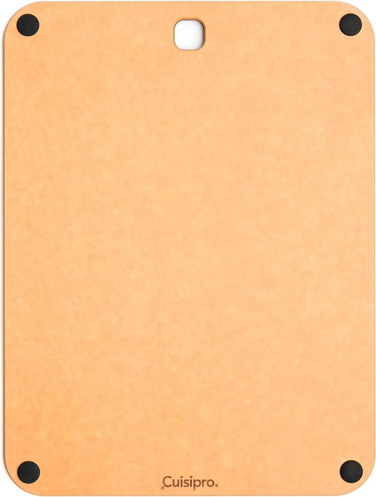 Cuisipro - 12" x 9" Natural/Slate Fibre Wood Silicone Feet Cutting Board - 74791700