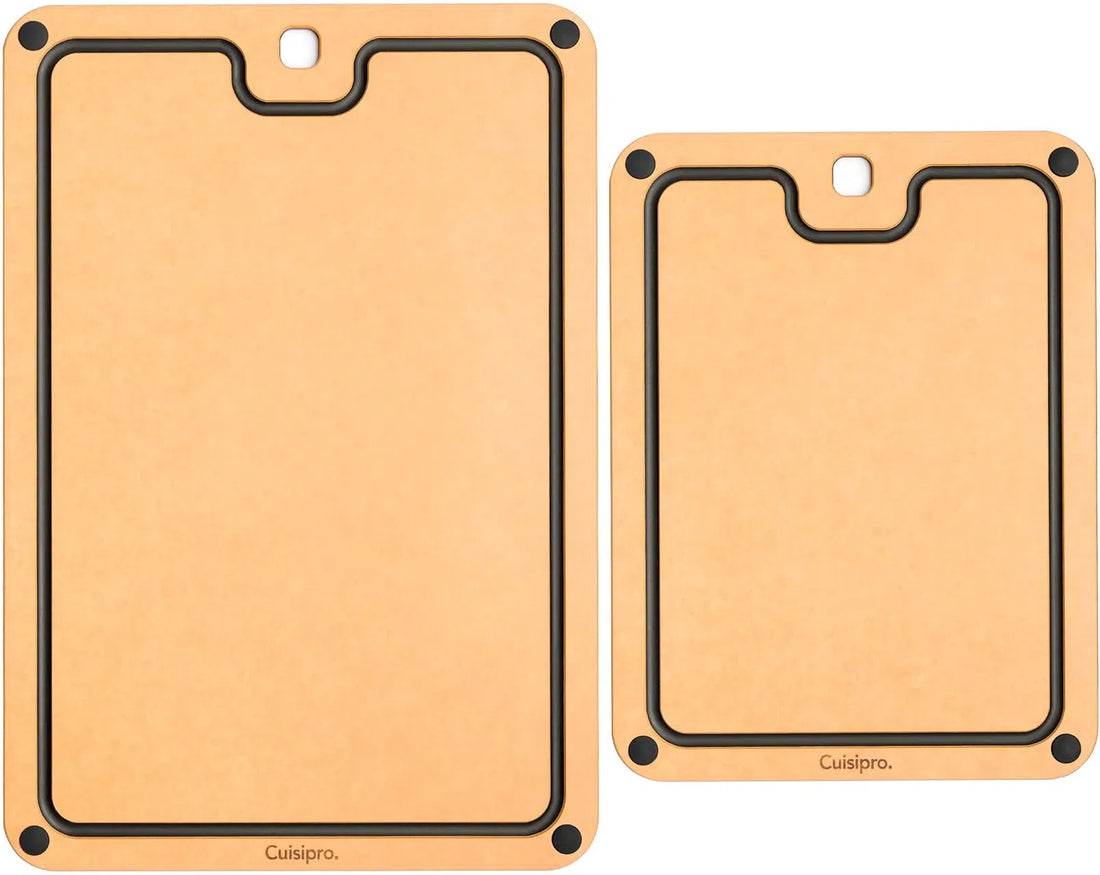 Cuisipro - 16" Natural/Slate Fibre Wood Silicone Feet Cutting Board, Pack of 2 - 7479162