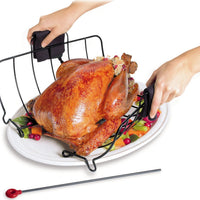 Cuisipro - 16" Stainless Steel Black Non-Stick Roast and Serve Roasting Rack - 746780