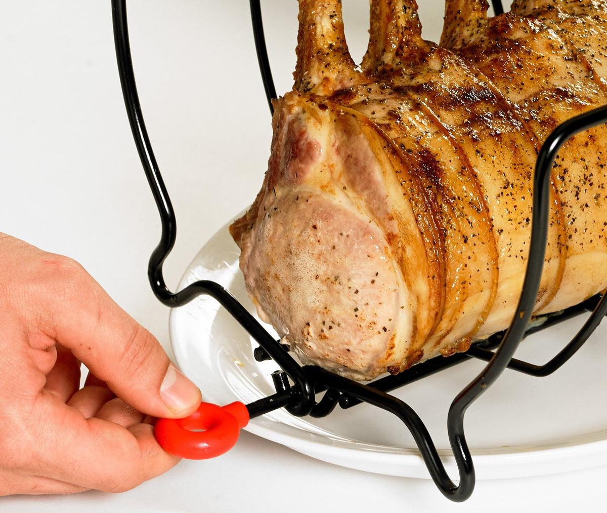 Cuisipro - 16" Stainless Steel Black Non-Stick Roast and Serve Roasting Rack - 746780