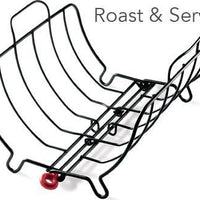 Cuisipro - 16" Stainless Steel Black Non-Stick Roast and Serve Roasting Rack - 746780