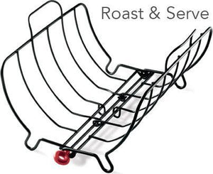 Cuisipro - 16" Stainless Steel Black Non-Stick Roast and Serve Roasting Rack - 746780