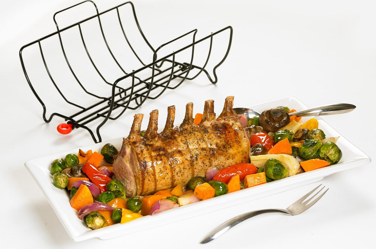 Cuisipro - 16" Stainless Steel Black Non-Stick Roast and Serve Roasting Rack - 746780