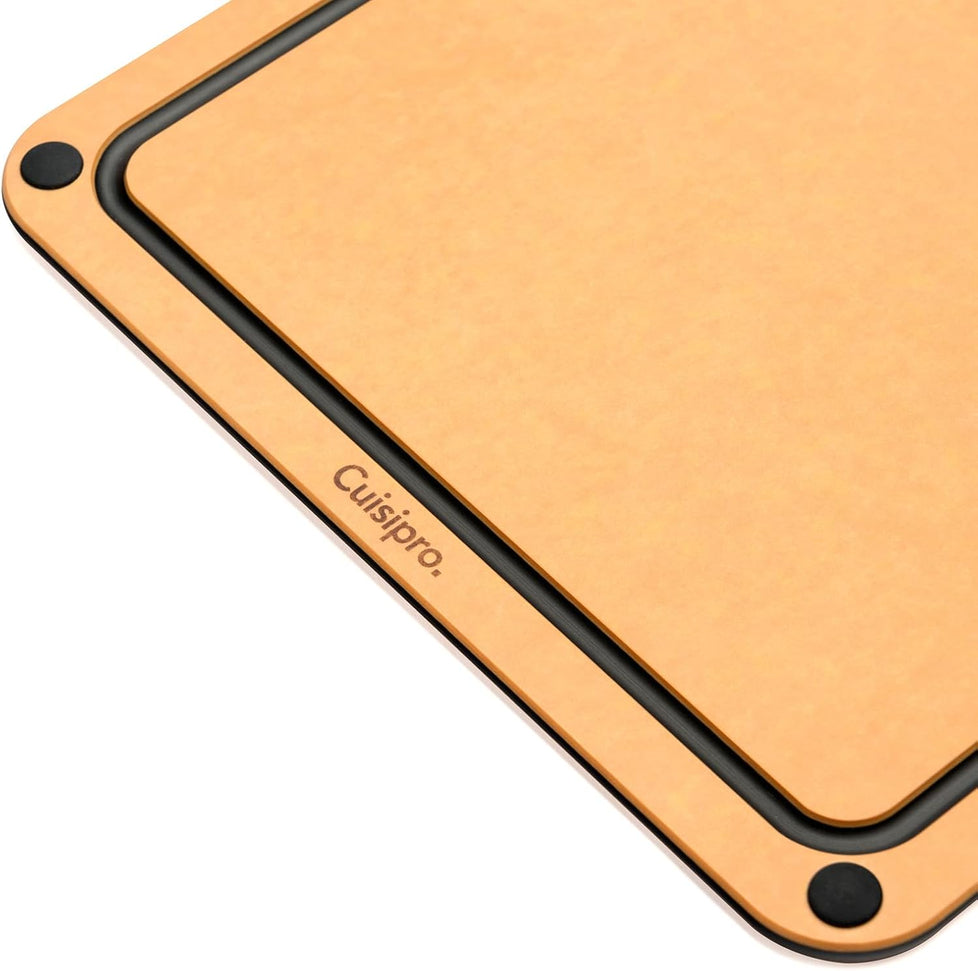 Cuisipro - 16" x 11" Natural/Slate Fibre Wood Silicone Feet Cutting Board - 74791600