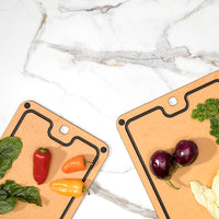 Cuisipro - 16" x 11" Natural/Slate Fibre Wood Silicone Feet Cutting Board - 74791600