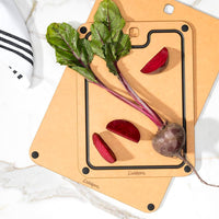 Cuisipro - 16" x 11" Natural/Slate Fibre Wood Silicone Feet Cutting Board - 74791600