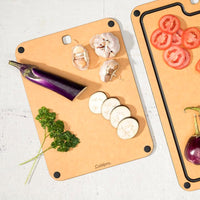 Cuisipro - 16" x 11" Natural/Slate Fibre Wood Silicone Feet Cutting Board - 74791600