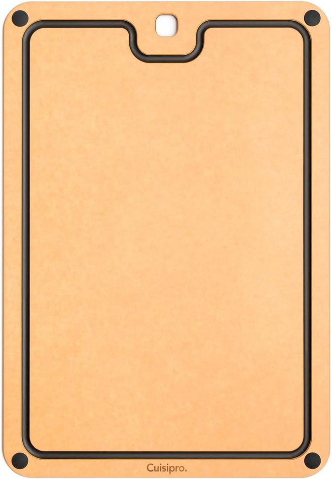 Cuisipro - 16" x 11" Natural/Slate Fibre Wood Silicone Feet Cutting Board - 74791600