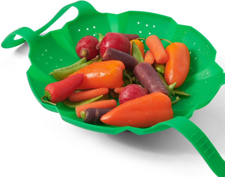 Cuisipro - 16"x9"x3" Silicone Green Vegetable Steamer - 74792004