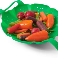Cuisipro - 16"x9"x3" Silicone Green Vegetable Steamer - 74792004