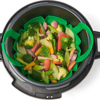 Cuisipro - 16"x9"x3" Silicone Green Vegetable Steamer - 74792004