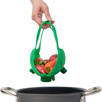 Cuisipro - 16"x9"x3" Silicone Green Vegetable Steamer - 74792004