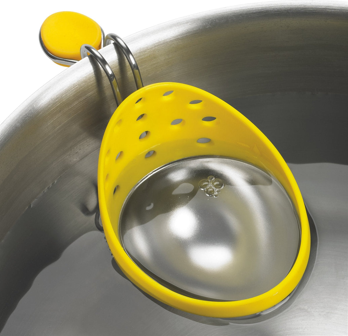 Cuisipro - 2 PC 3.8" x 5.5" x 2.7" Yellow/White Stainless Steel Egg Poachers - 747308