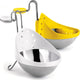 Cuisipro - 3.8" x 5.5" x 2.7" Yellow/White Stainless Steel Egg Poachers (Set Of 2) - 747308