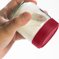 Cuisipro - 5.25" Red Leak-Proof Glass Jars (Pack of 4) - 747361