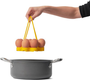 Cuisipro - 6.25"x6.25"x0.75" Silicone Yellow Egg Sling Rack - 74792117