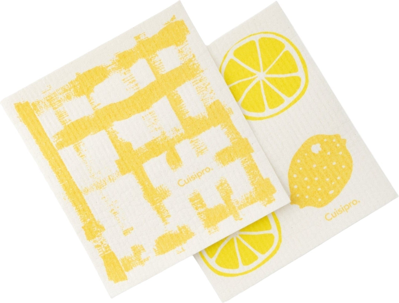 Cuisipro - 7.87" x 6.7" 2 Pack, Yellow Stripe /Lemon All Purpose Eco-Cloth - 747953