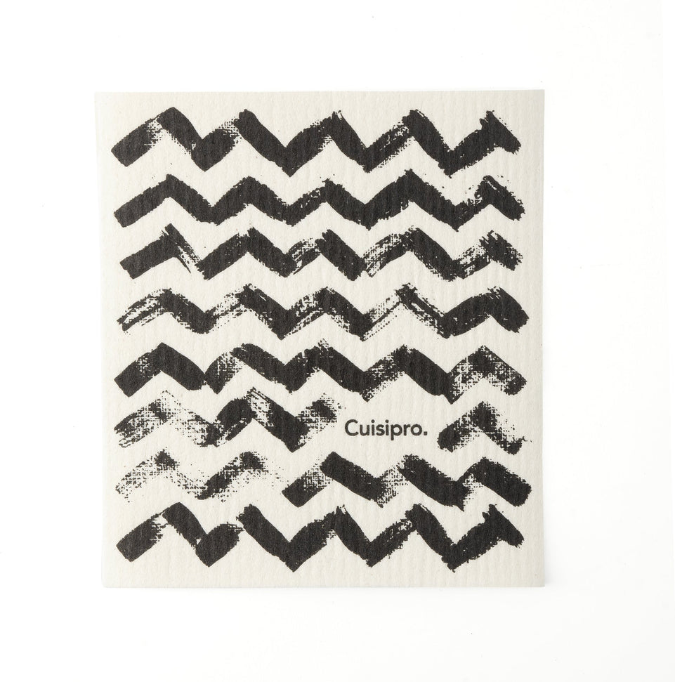 Cuisipro - 7.87" x 6.7" Black Zig Zag All Purpose Eco-Cloth - 747944