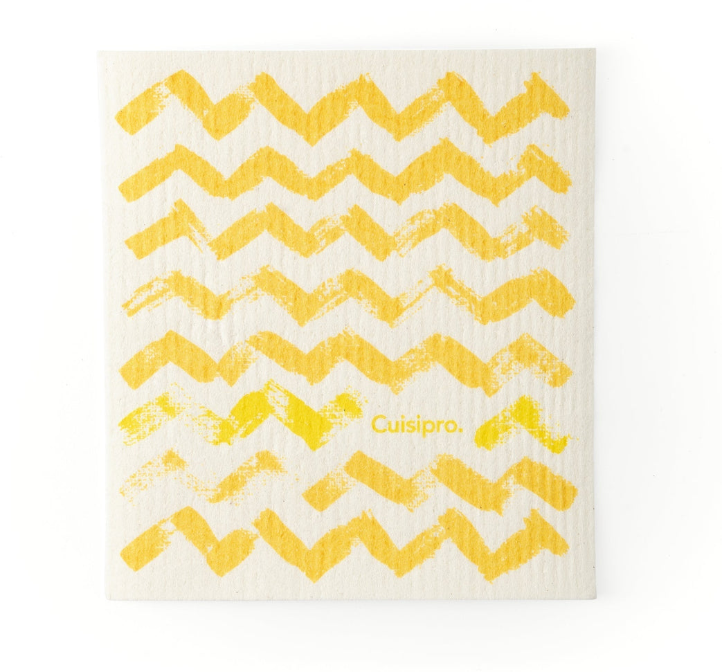 Cuisipro - 7.87" x 6.7" Yellow Zig Zag All Purpose Eco-Cloth - 747933
