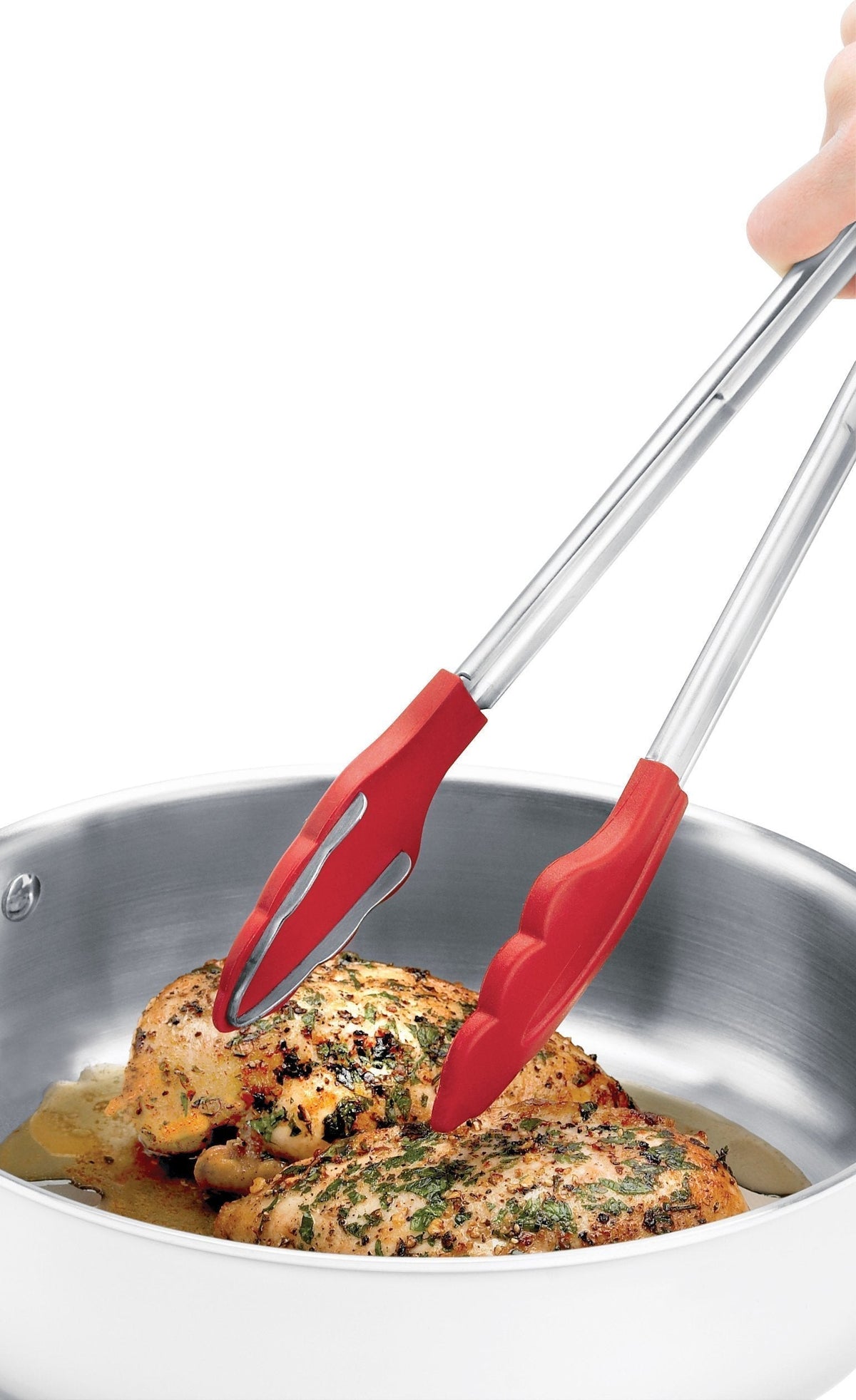Cuisipro - 9.5" Red Silicone Tong with Teeth (24 cm) - 74717705