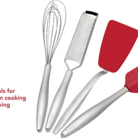 Cuisipro - PICCOLO Red Baking Set (Grater, Whisk, Spatula, Turner) - 747380
