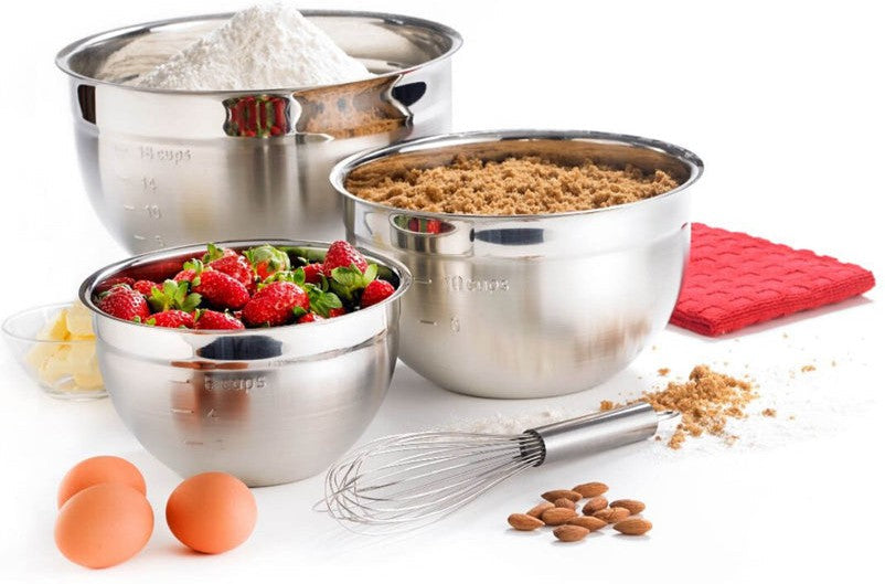 Cuisipro - Pack of 3 Stainless Steel Mixing Bowls - 747390