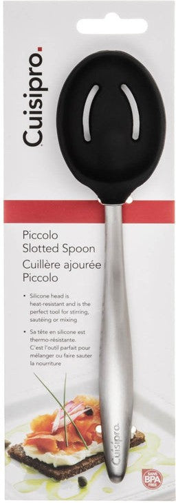 Cuisipro - Piccolo 8" Black Silicone Slotted Spoon - 74737702