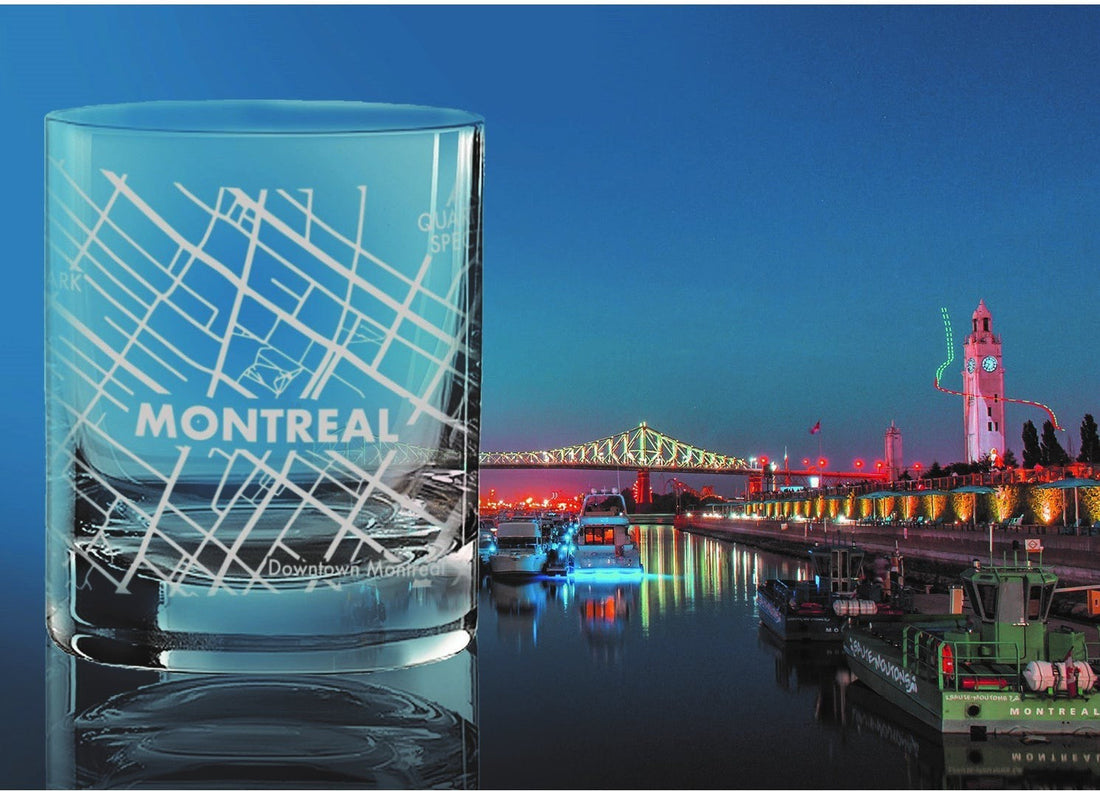 Cuisivin - 10.8 Oz Montreal Map Whisky Glass, Pack of 6 - 8470MONT.BK