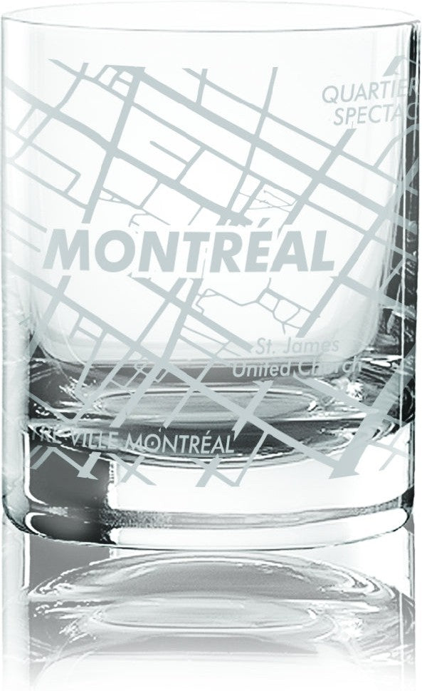 Cuisivin - 10.8 Oz Montreal Map Whisky Glass, Pack of 6 - 8470MONT.BK
