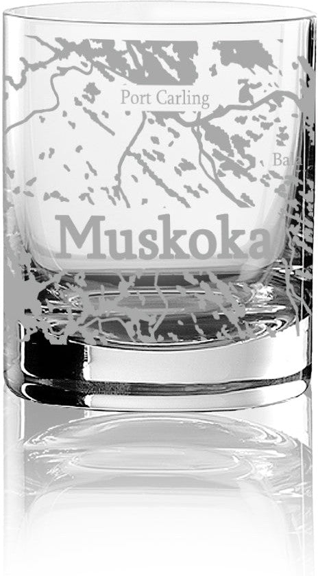 Cuisivin - 10.8 Oz Muskoka Map Whisky Glass, Pack of 6 - 8470MUSK.BK