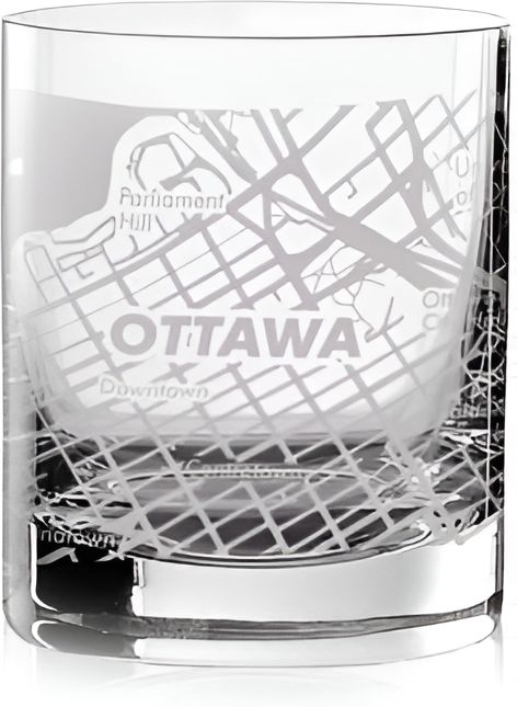 Cuisivin - 10.8 Oz Ottawa Map Whisky Glass, Set Of 6 - 8470OTT.BK