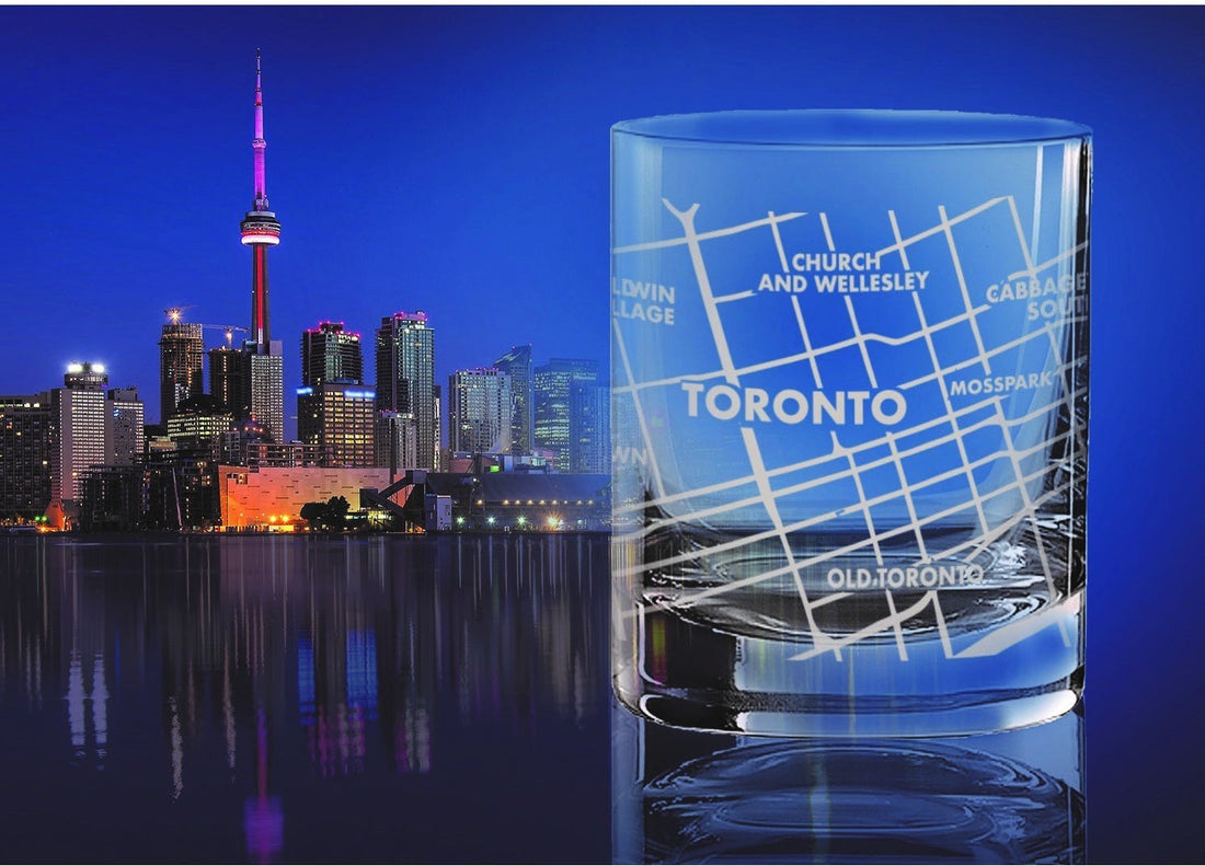 Cuisivin - 10.8 Oz Toronto Map Whisky Glass, Pack of 6 - 8470TOR.BK