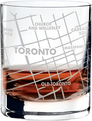 Cuisivin - 10.8 Oz Toronto Map Whisky Glass, Set Of 6 - 8470TOR.BK