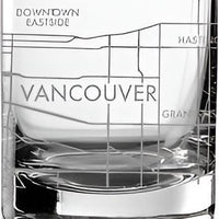 Cuisivin - 10.8 Oz Vancouver Map Whisky Glass, Pack of 6 - 8470VAN.BK