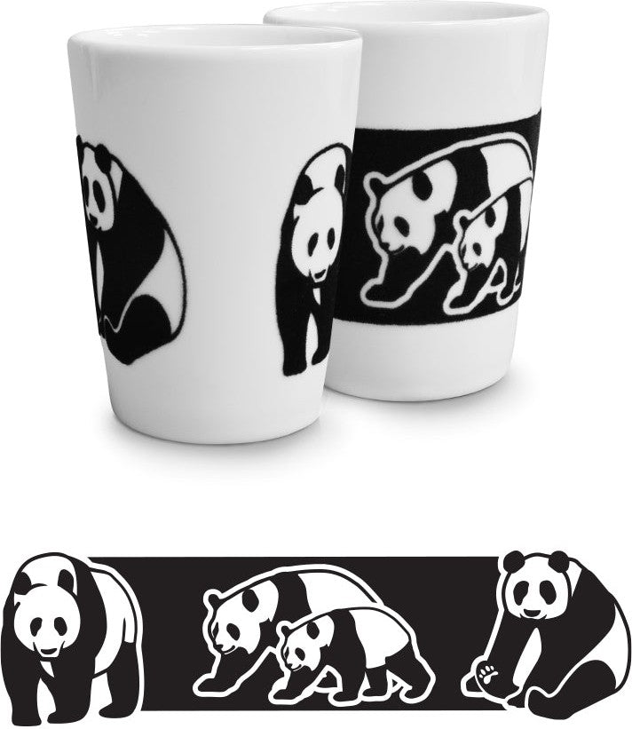 Cuisivin - 11.8 Oz Black Velour Panda Porcelain Mug - 6601VPAN